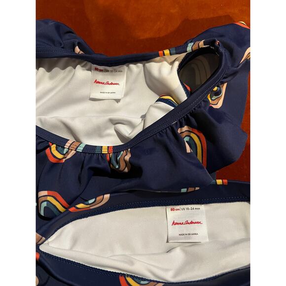 NEW Hanna Andersson Rainbow Blue Swim Bathing Suit Bikini Size 18-24m - Picture 3 of 3